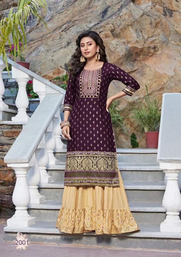 Festival Tadka 2 Heavy Rayon Exclusive Wear Fancy Kurti With Sharara Collection
